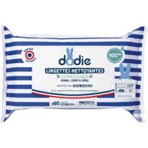 Dodie Lingettes Nettoyantes Compostables x60